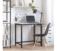 vidaXL Table Blanc 80 x 50 x 77 cm Bois d'ingénierie et Acier, Table réglable, rectangulaire, Design Moderne, Bois Solide, Cadre en Acier, Mobile pour Salon, Bureau