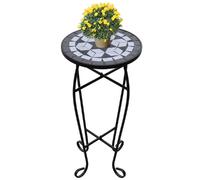 vidaXL Table d'appoint Mosaïque Noir et Blanc