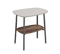 Table d'appoint VitrA Plural 64067 56,5 x 41,5 x 59 cm, étagère en noyer, autoportante, taupe mat