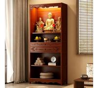 Table d'autel pour la maison, armoire d'autel de prière de rangement multicouche en bambou, tiroir de rangement offrant un support, table de sanctuaire bouddhiste chinois, présentoir r B 70cm/27.56in