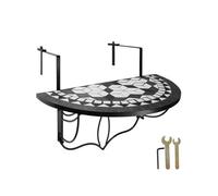 Table de balcon rabattable 75 x 65 x 62 cm - noir/blanc