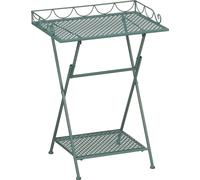 Table de balcon Mica Decorations Marseille – Étagère à plantes – 50 x 38 x 68 cm – Table d'appoint – Fer résistant aux intempéries – Mobilier de balcon – Vert