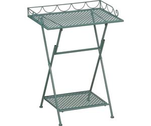 Table de balcon Mica Decorations Marseille – Étagère à plantes – 50 x 38 x 68 cm – Table d'appoint – Fer résistant aux intempéries – Mobilier de balcon – Vert