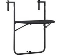 Table de balcon Noir 60x64x83,5 cm Plastique Aspect de rotin Noir G