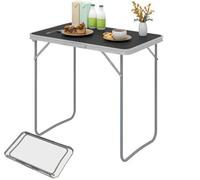 Table de balcon pliante, 80 x 50 x 70 cm, noire, MDF et métal