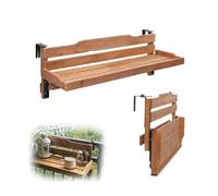 Table de balcon pliante pour balustrade, table d'appoint extérieure réglable, comptoir de bar en bois pour cours, design compact pour les petits espaces, parfaite pour les repas ou les loisirs