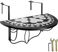 Table de balcon rabattable 75 x 65 x 62 cm - noir/blanc
