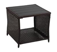 Relaxdays Table de balcon polyrotin H40×45×45 cm WPC/Acier résistante aux intempéries marron