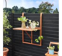 Table de balcon suspendue en bois d'acacia certifié FSC Table de balcon rabattable 64 x 45 x 87 cm balcon terrasse