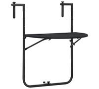 Table De Balcon Noir 60x64x83,5 Cm Plastique Aspect De Rotin Noir