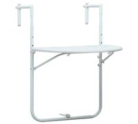 vidaXL Table de balcon 60 x 64 x 83,5 cm en plastique aspect rotin blanc