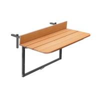 Table de balcon terrasse pliable gain de place effet bois teck Look Out