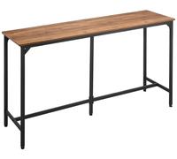 Table de bar, 1 pièce, 1600,2 mm, table de bar de cuisine, tables de salle à manger hautes aux bords arrondis, tables de cuisine hautes rectangulaires pour balcon ou salon, marron clair, noir, design