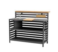 Table de Bar Alu/Teck- Noma - L.136 x l.54 x H.115 cm