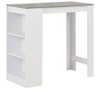 Table de bar avec étagère Blanc 110x50x103 cm Blanc avec dessus couleur béton G