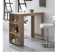 Table de bar avec rangements 120x60x107,5 cm naturel