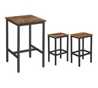 Table de bar avec tabourets - VASAGLE - Style industriel - Marron rustique et noir