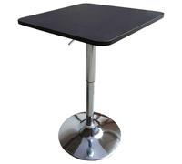 Happy Garden Table de bar Luke – Carrée réglable en hauteur, noire avec pied chromé