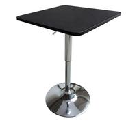 Happy Garden Table de Bar carrée Noire et Chrome Luke. Table de Bar réglable en Hauteur. Table Haute Noire avec Pied chromé.