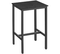 Table de Bar Carrée VASAGLE - Ébène Noir et Noir - Cadre en Acier - Montage Facile - pour Cuisine et Salon