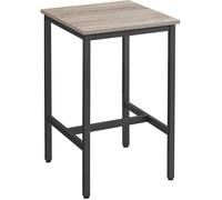 VASAGLE Table Haute, Table de Bar Carrée, Cadre en Acier, 60 x 60 x 92 cm, Montage Facile, pour Cuisine, Salon, Style Industriel, Grège et Noir LBT025B02