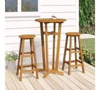 vidaXL Table de bar de jardin Ø60x105 cm bois massif acacia
