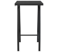 Table de bar de jardin noire 60×60×110 cm verre trempé