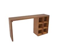 Table de Bar Derrière Le Canapé en Bois de Pin avec 6 Cubes de Rangement, Table Console Étroite en Hauteur, Table D'appoint en Bois Massif for Salon, Cuisine Et Entrée(Brown,160x45x105cm/63x17x41in)