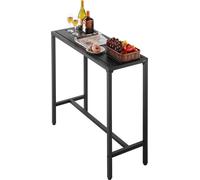 Table de bar d'extérieur, 100 x 37,5 cm Table de bar de terrasse, plateau imperméable et structure métallique robuste, tables de salle à manger rectangulaires de hauteur comptoir, mobilier d'extérieur