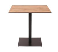 Table de bar d'extérieur carrée 80x80 cm avec plateau HPL chêne noué H 106