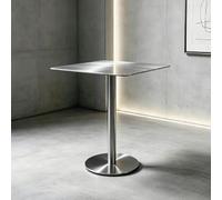 Table de bar en acier inoxydable Table de salle à manger de cuisine，carrée | Table de bistro de hauteur de comptoir，table de loisirs，tables d'appoint de canapé pour jardin，patio，café(A,40x40x95cm)