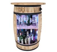 Table de bar en bois avec éclairage LED RGB Porte-bouteilles