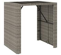Table de bar et dessus en verre gris 105x80x110 cm poly rotin