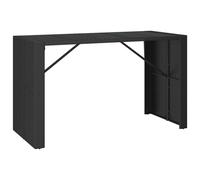 Table de bar et dessus en verre noir 185x80x110 cm poly rotin