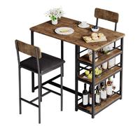 Table de bar étroite tabourets de bar,table de bar avec 2 tabourets,couleur rétro