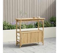 vidaXL Table de bar d'extérieur Nature 115 x 95 x 214 cm Bambou Naturel