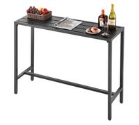 Table de Bar Haute Extérieur-VEVOR-120 x 37,5 cm-Table à Manger Rectangulaire-Plateau Étanche-Mobilier de Jardin-Intérieur