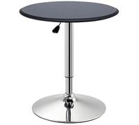 HOMCOM Table de Bar Table Bistro Mange-Debout Chic Style Contemporain Hauteur réglable 67-93 cm Ø 63 cm Plateau pivotant 360° métal chromé Noir