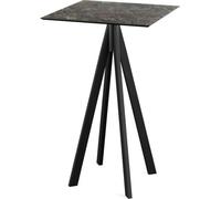 Table de bar Infinity, structure noire et plateau HPL effet marbre Galaxy, 70 x 70 cm, 1 pièce
