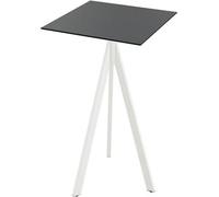 Table de bar Infinity Tripod - Structure blanche + plateau noir HPL 70x70 cm (1 pièce)