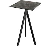 Table de bar Infinity Tripod, structure noire + plateau HPL effet marbre Galaxy, 70 x 70 cm, 1 pièce
