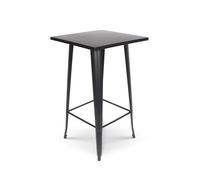 Table de bar "Mange Debout" style industriel en métal noir mat - 60x60 cm