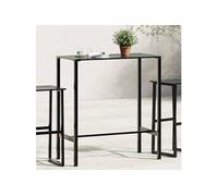 Table de bar noir 100x50x110 cm acier enduit de poudre