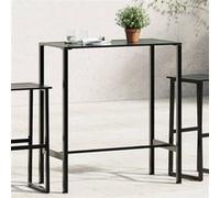 vidaXL Table de bar noire 100x50x110 cm Acier revêtu par poudre