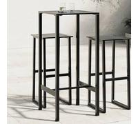 Table de bar noire en acier enduit de poudre 50x50x110 cm, mobilier multifonction pour intérieur et extérieur, idéale pour repas, apéritifs, pique-niques, terrasse, balcon, patio, conviviale