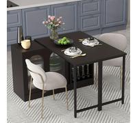Table de bar pivotante – Table haute avec rotation à 360° et portes de placard en verre, noire