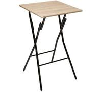 Table de bar pliante en métal coloris naturel - L.60 x l.60 x H.103 cm