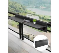 Table de bar pliante pour balcon - VEVOR - DL-BC05 - 1500x450x240 mm - Support inox réglable - Plateau PS pliant