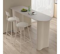 Table De Bar Rectangulaire Moderne De 160 Cm, Plateau en Dalle De Pierre Blanche, Hauteur Comptoir, Structure en Métal, Table Dîlot De Cuisine étroite One Color 140 * 50 * 105cm/55.1 * 19.7 * 41.3in