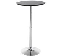 Table De Bar Ronde CLP - Bois Et Aluminium, Ø60 cm, Hauteur 110 cm, Noir